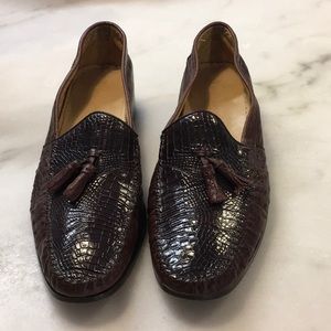 Handmade Genuine Alligator Men’s size 10 loafers with tassels